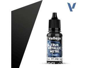Vallejo Peinture True Metallic Metal 77160 Noir d'obsidien 18ml