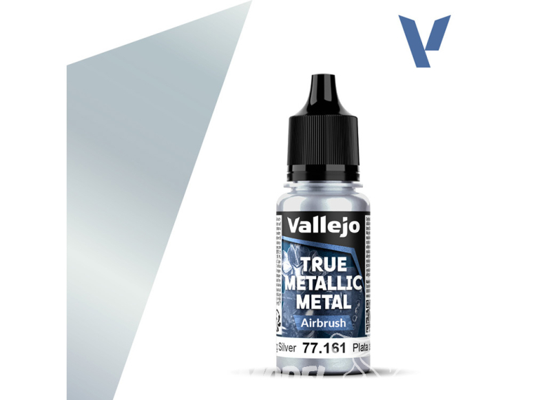 Vallejo Peinture True Metallic Metal 77161 Argent massif Aerographe 18ml