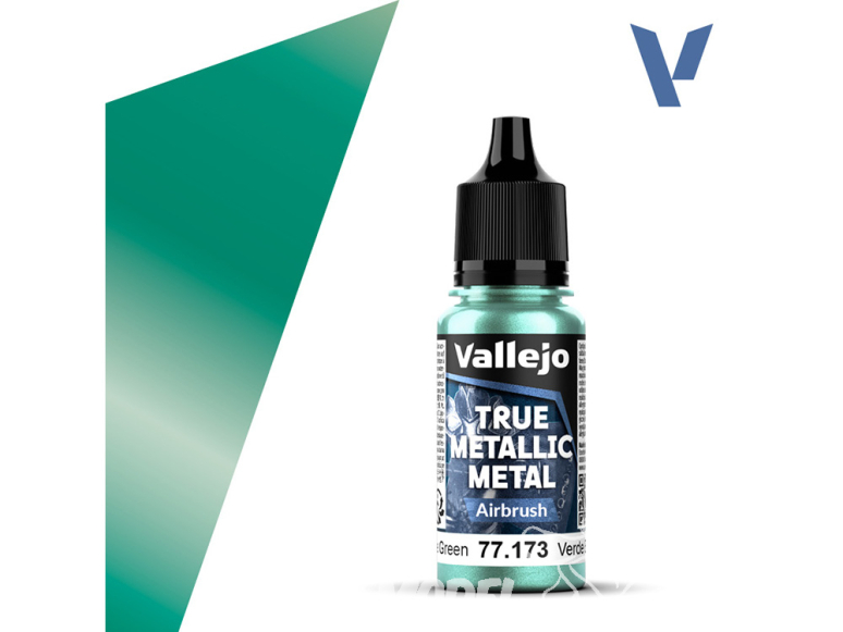 Vallejo Peinture True Metallic Metal 77173 Vert scarabée Aerographe 18ml