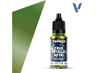 Vallejo Peinture True Metallic Metal 77175 Vert ambre Aerographe 18ml