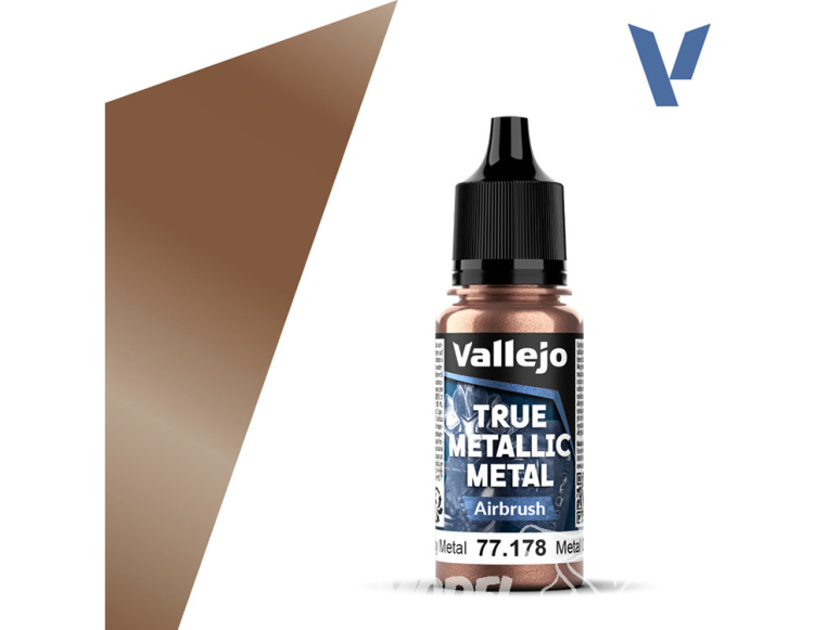 Vallejo Peinture True Metallic Metal 77178 Métal oxydé Aerographe 18ml