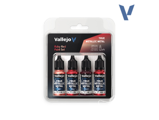 Vallejo Peinture True Metallic Metal 77254 Set peinture Ruby Red 4x18ml