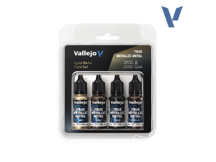 Vallejo Peinture True Metallic Metal 77258 Set peinture Aged Metal 4x18ml