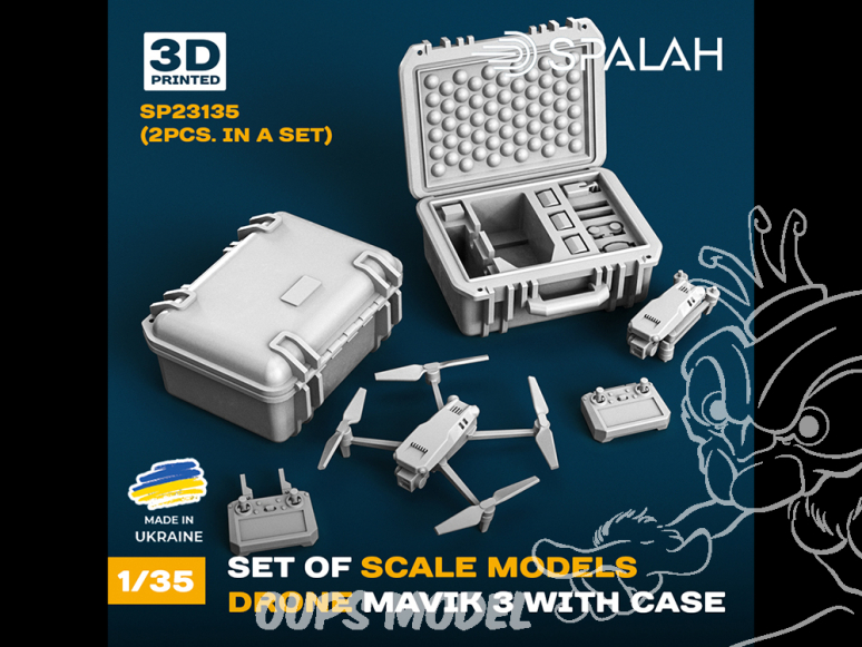 Spalah kit figurine SP23135 Drone Mavik avec étui 2 pièces 1/35