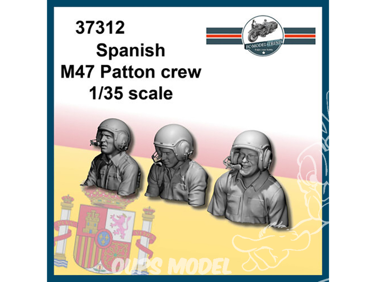 FC MODEL TREND figurine résine 37312 Equipage espagnole M47 Patton 1/35