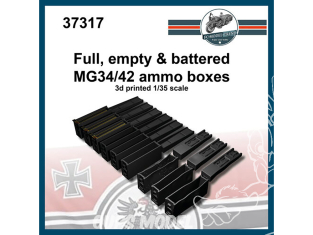 FC MODEL TREND accessoire résine 37317 Caisses de munitions MG34/42 pleines - vides et endommagées 1/35