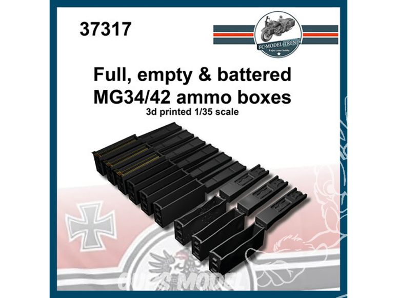 FC MODEL TREND accessoire résine 37317 Caisses de munitions MG34/42 pleines - vides et endommagées 1/35