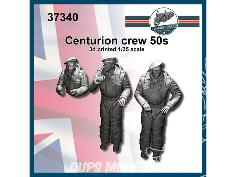 FC MODEL TREND figurine résine 37340 Equipage Centurion Années 1950 1/35