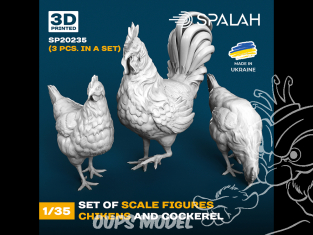 Spalah kit figurine SP20235 Poules et coq 1/35