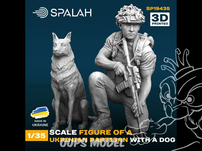 Spalah kit figurine SP19435 partisan ukrainien avec un chien 1/35