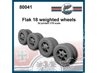 FC MODEL TREND accessoire résine 80041 Roues lestées Flak 18 1/76