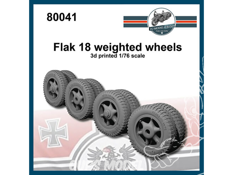 FC MODEL TREND accessoire résine 80041 Roues lestées Flak 18 1/76