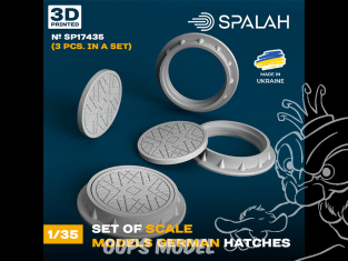 Spalah SP17435 Plaques d'égout allemandes 3 piéces 1/35