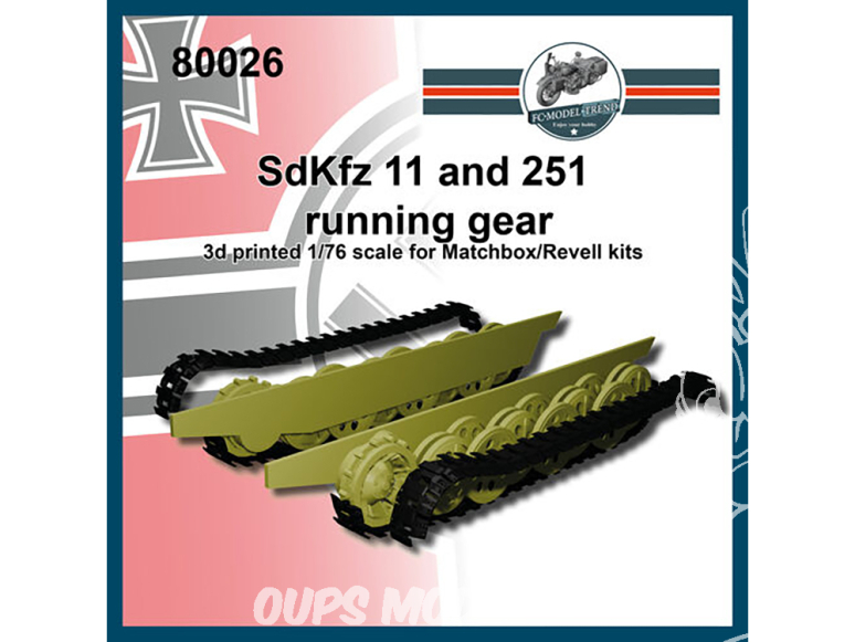 FC MODEL TREND accessoire résine 80026 Chenilles train roulant Sd.Kfz. 11 & 251 Matchbox / Revell 1/76