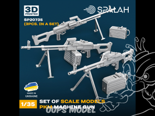 Spalah SP20735 Mitrailleuse PKM 3 pièces 1/35