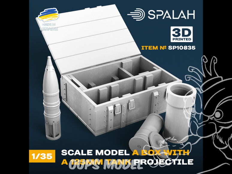 Spalah SP10835 Une boîte contenant un projectile de char de 125 mm 1/35