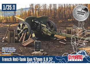 Dynamo models maquette militaire 35DM004P Canon Antichar Français 47mm S.A. 37 Version Premium 1/35