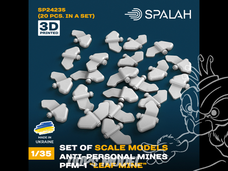 Spalah SP24235 Mine antipersonnel PFM-1 Mine à feuilles 20 pièces 1/35