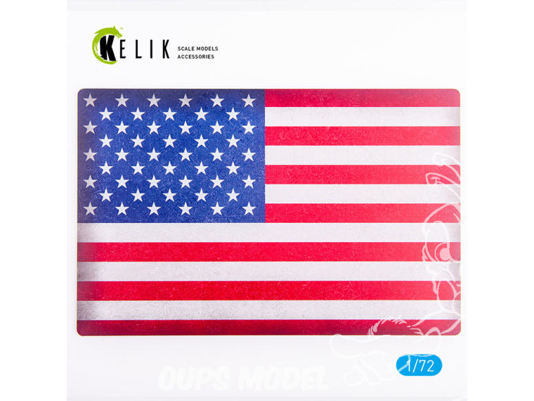 Kelik KS72091 Base drapeau États-Unis en acrylique 3 mm 280 x 180 mm 170g 1/72