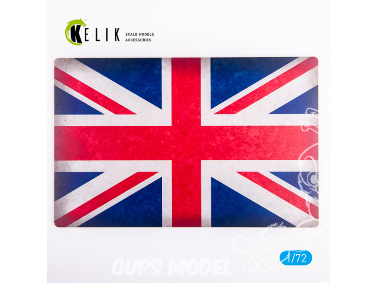 Kelik KS72092 Base drapeau Grande-Bretagne en acrylique 3 mm 280 x 180 mm 170g 1/72