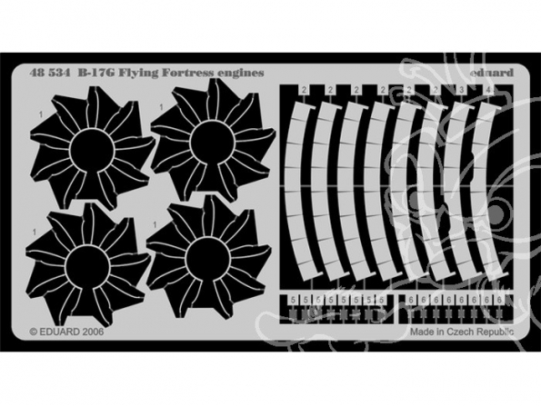 EDUARD photodecoupe avion 48534 Moteurs B-17G 1/48
