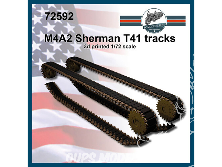 FC MODEL TREND accessoire résine 72592 Chenilles T41 M4A2 Sherman 1/72