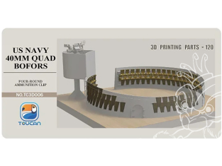 Toucan kit TC3D006 120 chargeur quatre cartouches de 40 mm Bofors quadruples de l'US Navy Resine 1/35