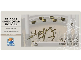 Toucan kit TC3D005 Obus et douilles métalliques pour canons quadruples Bofors de 40 mm de l'US Navy 1/35