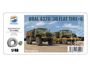 Toucan kit TC3D016 Pneus a plats 3D URAL 4320 6pièces 1/35
