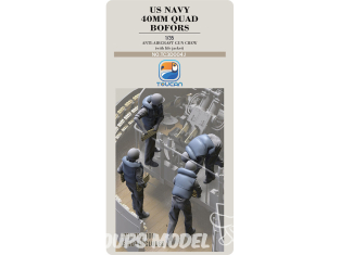 Toucan kit TC3D004J Équipage canon antiaérien quadruple Bofors de 40 mm de l'US Navy avec gilet de sauvetage 1/35