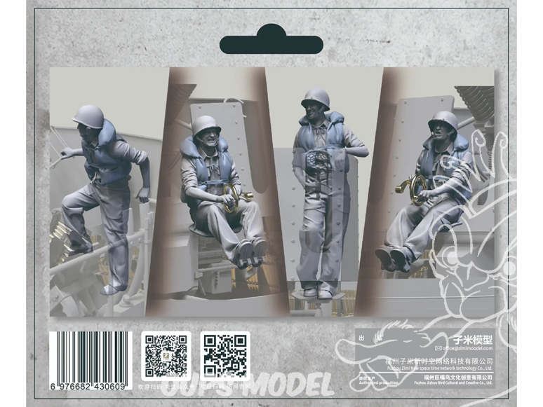 Toucan kit TC3D001j Équipage canon antiaérien quadruple Bofors de 40 mm de l'US Navy avec gilet de sauvetage 1/35