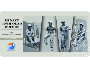 Toucan kit TC3D001 Équipage canon antiaérien quadruple Bofors de 40 mm de l'US Navy 1/35