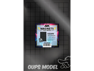 AK interactive outillage akMagnet002 Aimants carrés pour socles 20 x 20 mm, 126 unités
