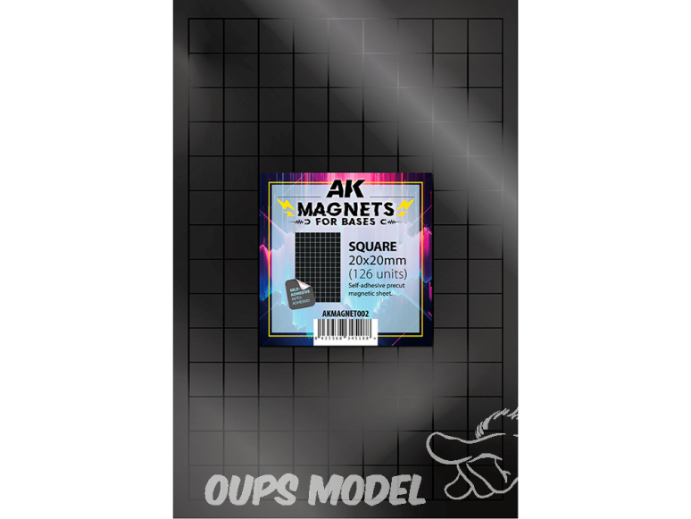 AK interactive outillage akMagnet002 Aimants carrés pour socles 20 x 20 mm, 126 unités