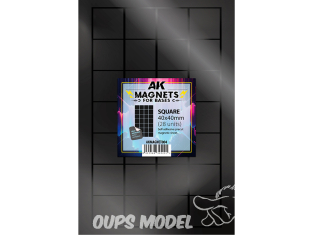 AK interactive outillage akMagnet004 Aimants carrés pour socles 40 x 40 mm 28 unités