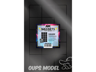 AK interactive outillage akMagnet005 Aimant carré pour socles 50 x 50 mm, lot de 15.