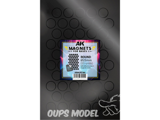 AK interactive outillage akMagnet006 Aimant rond pour socles Ø25 mm 55 unités