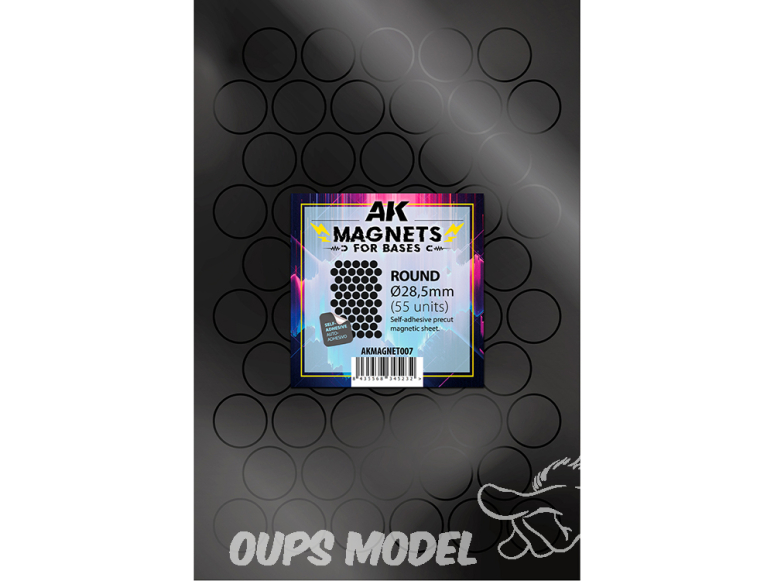 AK interactive outillage akMagnet007 Aimant rond pour socles Ø28,5 mm, 55 unités