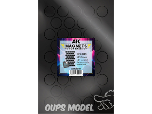 AK interactive outillage akMagnet008 Aimant rond pour socles Ø30 mm 41 unités