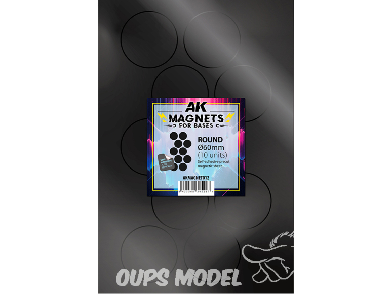AK interactive outillage akMagnet012 Aimant rond pour socles Ø60 mm 10 unités