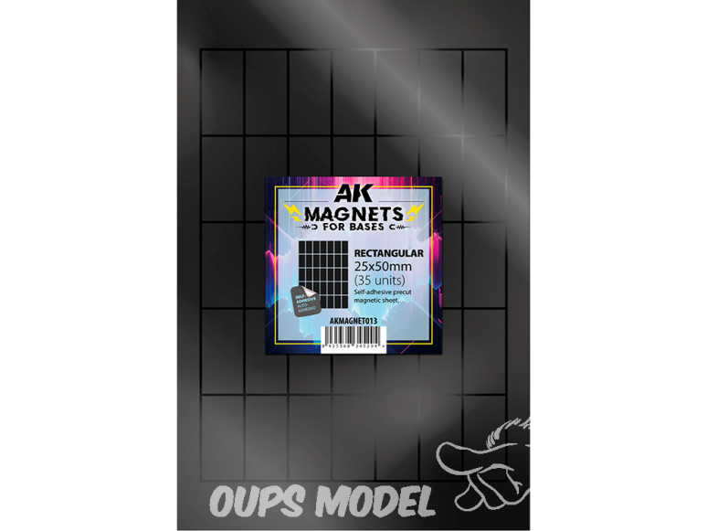 AK interactive outillage akMagnet013 Aimant rectangulaire pour socles 25 x 50 mm 35 unités