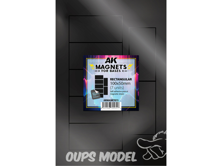 AK interactive outillage akMagnet015 Aimant rectangulaire pour socles 100 x 50 mm, lot de 7.