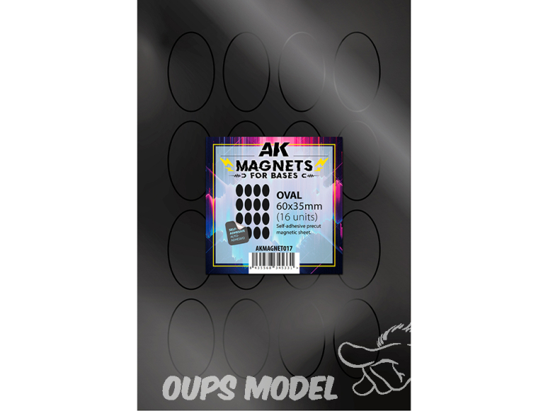 AK interactive outillage akMagnet017 Aimant ovale pour socles 60 x 35 mm, lot de 16.