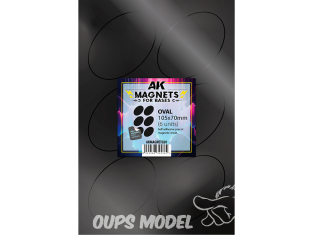 AK interactive outillage akMagnet020 Aimant ovale pour socles 105 x 70 mm, lot de 6.