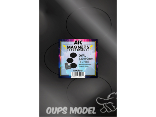 AK interactive outillage akMagnet021 Aimant ovale pour socles 120 x 92 mm 3 unités