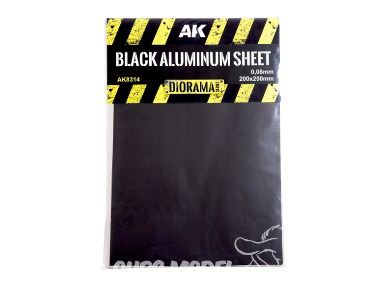 AK interactive AK8314 Tôle d'aluminium noir 150 µm micromètre 200 x 250 mm