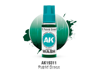 Ak interactive peinture AK19311 ACRYLIC WASH VERT PUTRIDE 18ml