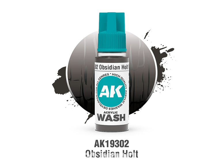 Ak interactive peinture AK19302 ACRYLIC WASH OBSIDIAN HOLT 18ml