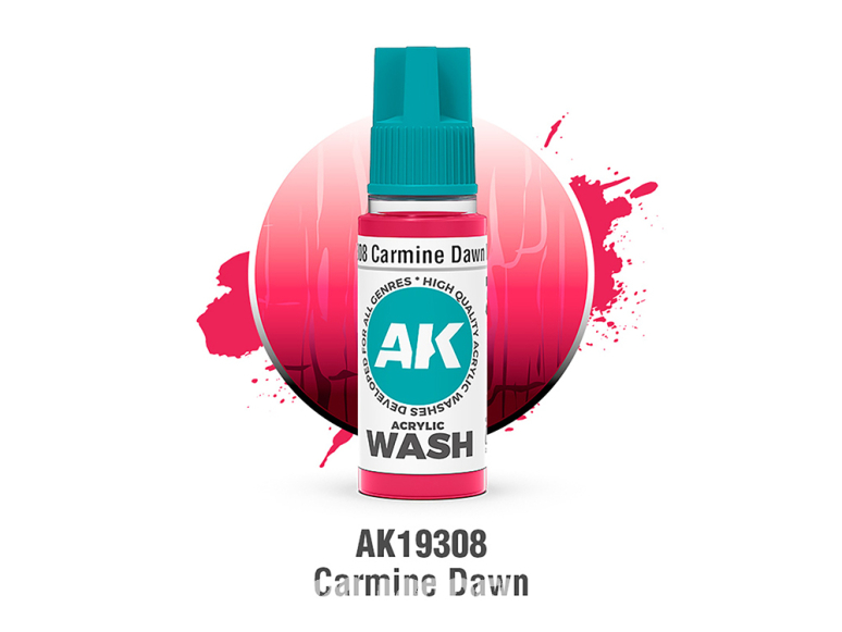Ak interactive peinture AK19308 ACRYLIC WASH L'AUBE CARMINÉE 18ml