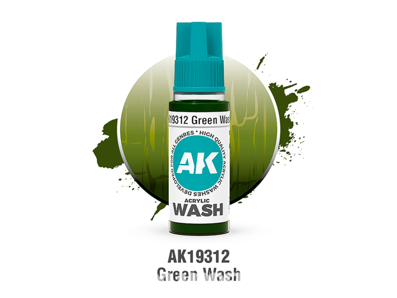 Ak interactive peinture AK19312 ACRYLIC WASH VERT 18ml